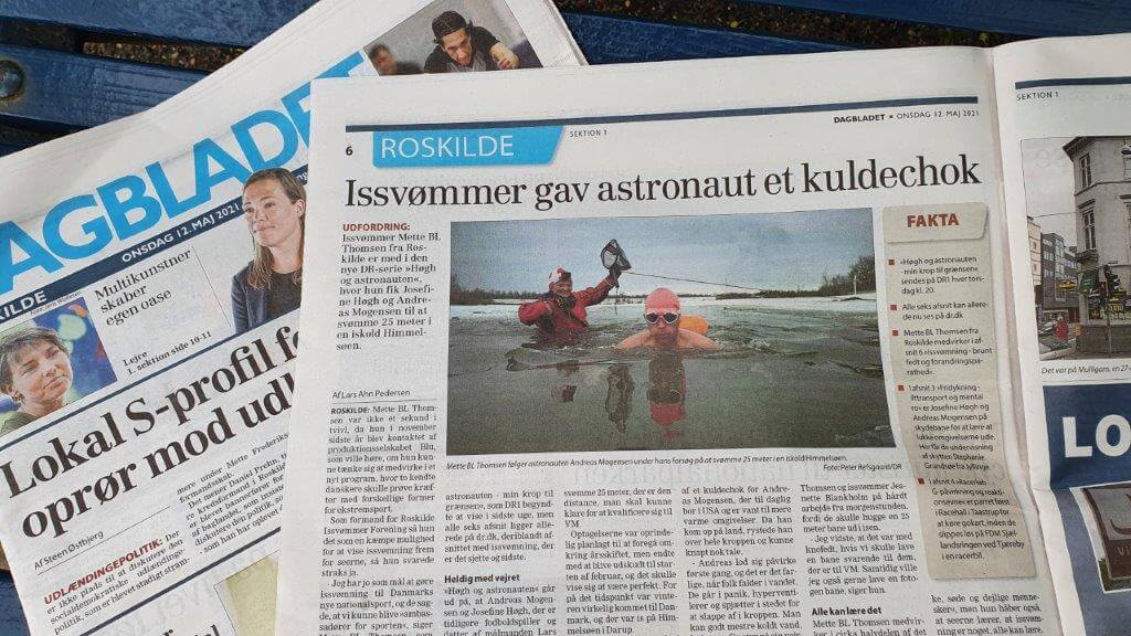 Coaching i isvand i Himmelsøen - artikel i Dagbladet Roskilde