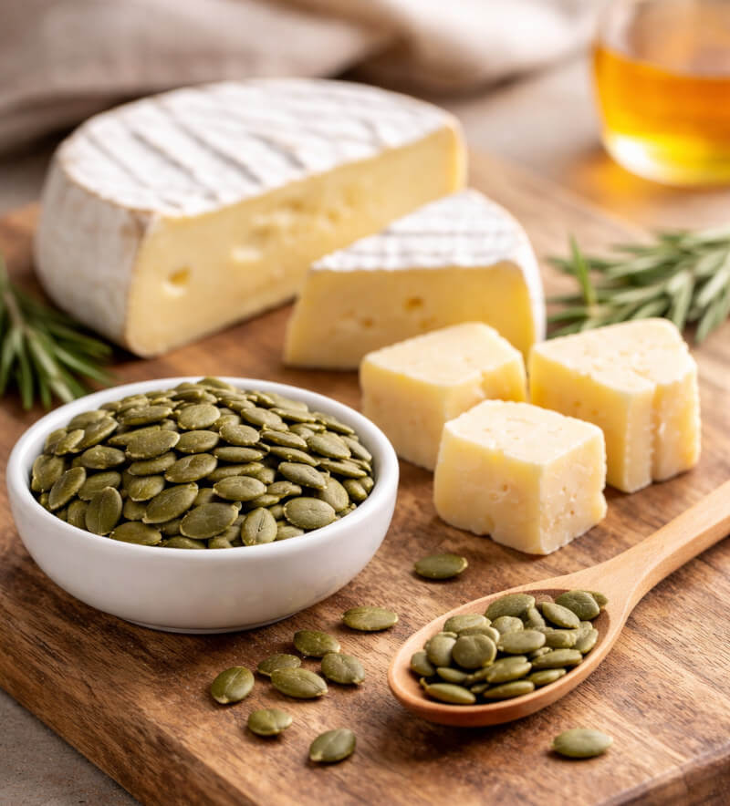 Ost og græskarkerner til menopausen